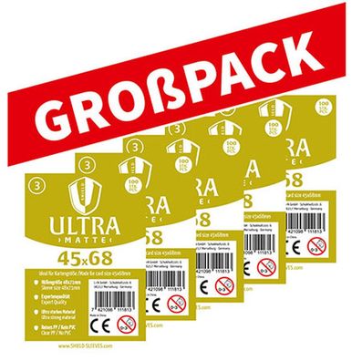 Shield Ultra Matte 3 - (100er Großpack) 100 Super Sleeves für Kartengröße 45 x 68