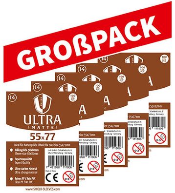 Shield Ultra Matte 14 - (100er Großpack) 100 Super Sleeves für Kartengröße 55 x 7