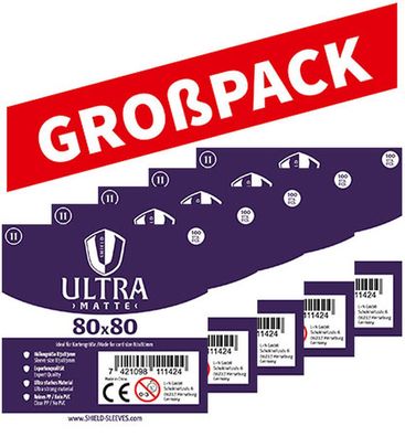 Shield Ultra Matte 11 - (100er Großpack) 100 Super Sleeves für Kartengröße 80 x 8