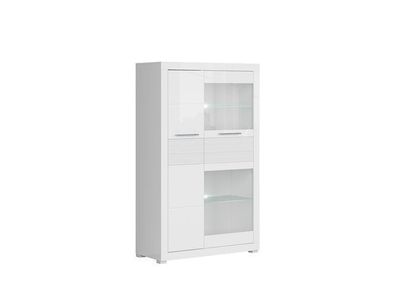 BLACK RED WHITE Highboard Flames | Kommode Sideboard | 42 x 97 x 160,5 cm, Weiss