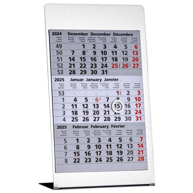 GÜSS Tischkalender 77000 105x18cm Edelstahl 3M/1S