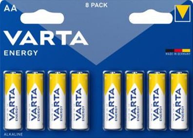 VARTA Energy AA Batterien – 8er Blister | Alkaline 1,5?V | Made in Germany