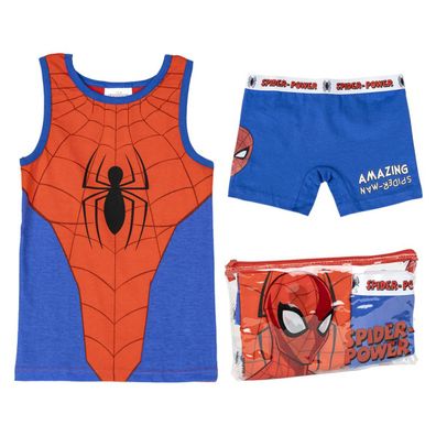 Spiderman Schlafanzug Kinder Pyjama Set & Nachtwäsche aus 100?% Baumwolle mit Tasche