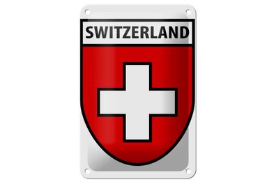 Blechschild 18 x 12 cm Switzerland Schweiz Wappen