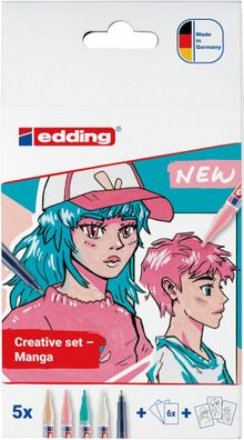 EDDING 5300-1800-5-1 Acrylmarkeretui Manga - 5er Pack, sortiert