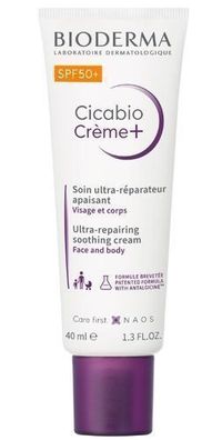 Bioderma Cicabio Creme+ Beruhigende Aufbaucreme SPF 50 + , 40 ml, Koerperpflegekosm