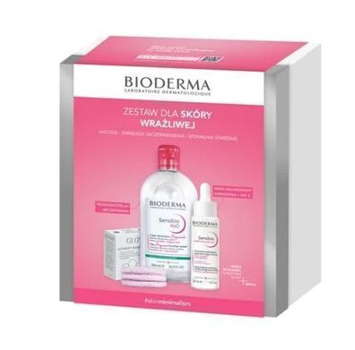 Bioderma Sensibio Weihnachtsset 2024: H2O 500 ml + Defensive Serum 30 ml + Glov