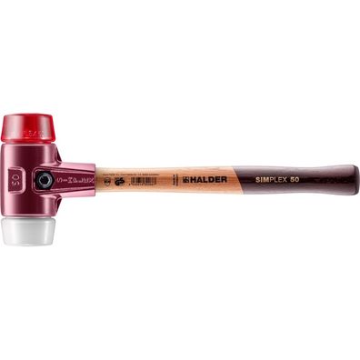 HALDER Simplex Schonhammer Ø 50 mm Plastik rot / Superplastik mit Tempergussgehäuse