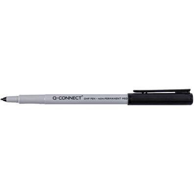 10x Q-CONNECT KF24009 Overheadstift, M, wasserlöslich, schwarz