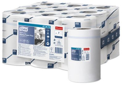 TORK 473474 Reflex Mehrzweck-Putzrolle, 2-lagig, weiß, 67 m