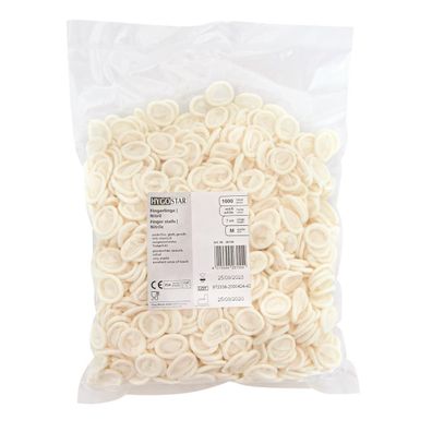10x Hygostar 26155 Nitril-Fingerlinge weiß Gr. 8/M puderfrei