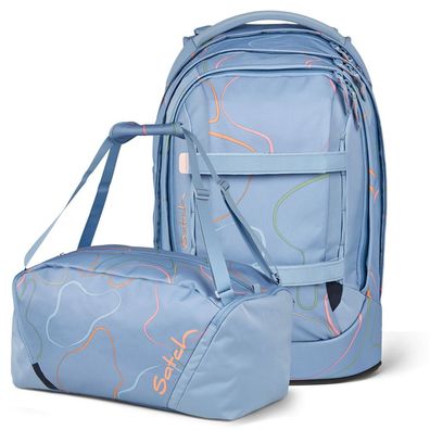 satch pack Set aus pack + Sporttasche PakDuf-25, Vivid Blue, Mädchen & Jungen