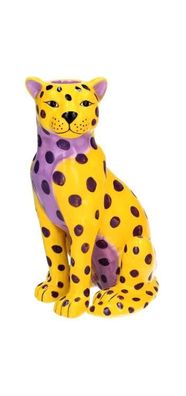 Giftcompany, Mignon, Kerzenhalter, Leopard, gelb/lila 1 St