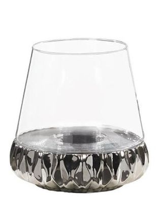 Windlicht BAKU silber, rund 34 cm 1 St