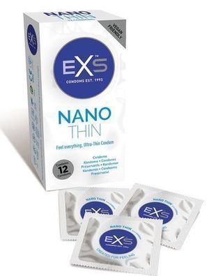 EXS Nano Thin Ultradünne Kondome, 12er Packung - Maximales Empfindungserlebnis
