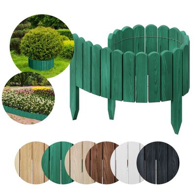 Rasenkante Beeteinfassung 1 m Holz Rollzaun Gartenzaun Flexibler Zaun Umzäunung