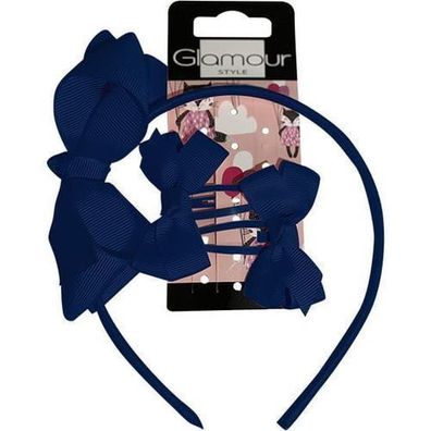 Glamour Kinder Haar-Accessoires Set fuer den Schulanfang, Blau