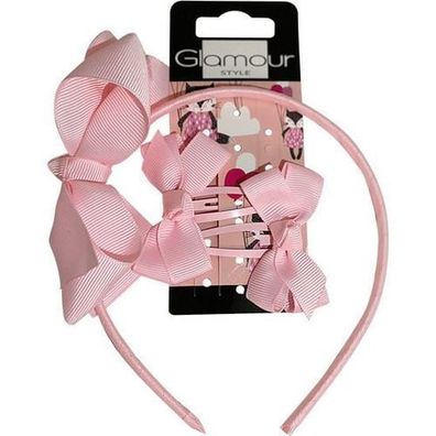 Glamour Kinder Schulanfang Haaraccessoires Set Rosa
