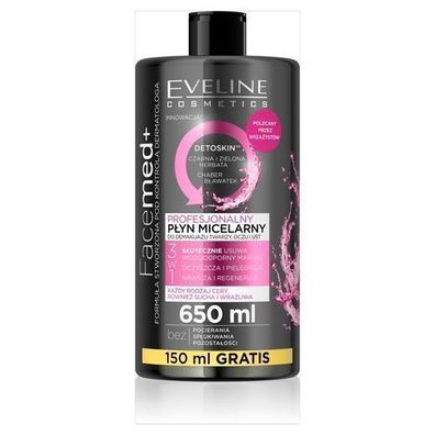 Eveline Facemed+ Professionelle Mizellenloesung 3in1, 650 ml