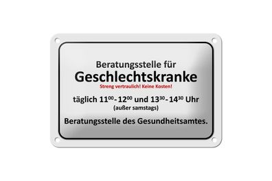 Blechschild 18 x 12 cm Beratungsstelle Geschlechtskranke