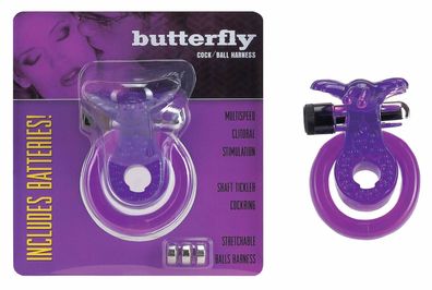 Seven Creations Cock & Ball Harness Butterfly lila