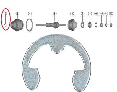 Shimano Stoppring Stopp-Ring für SG-C7050 SG-C7000 Getriebe Nabe 12 x 1.3 mm