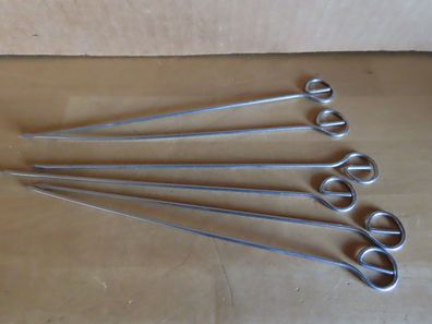 Fleischspieße Schaschlikspieße Gemüsespieße Metall 22 cm lang /6St