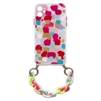 Elastische Bunte Schutzhuelle mit Kettenschlaufe fuer iPhone XS / iPhone X