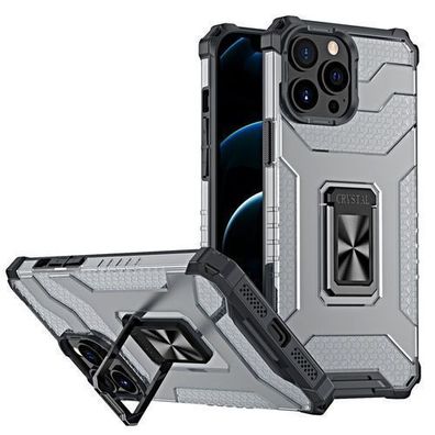Robustes Crystal Ring Hybrid-Case mit magnetischer Halterung fuer iPhone 13 Pro M