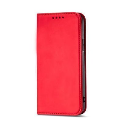 Magnetische Kartenetui Huelle fuer iPhone 12 Pro Max - Rote Brieftasche mit Karten