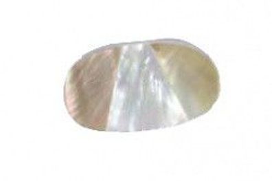 Perle "flaches Oval" - beige/natur/braun - 32 x 18 x 7mm