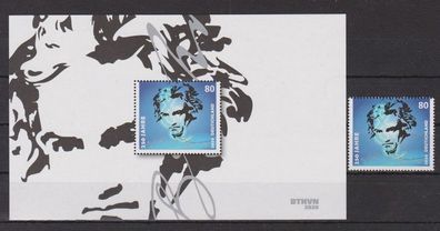 BRD 2020 postfrisch MiNr. 3513 und Block 85 Ludwig van Beethoven