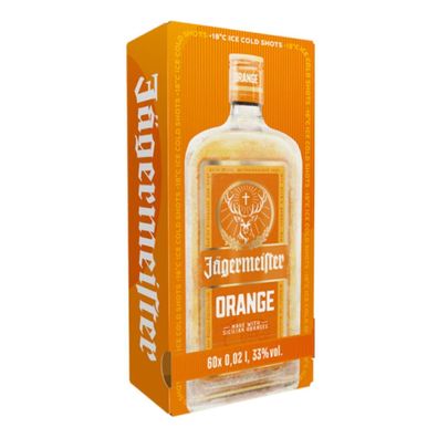 Jägermeister Orange – 60 x 0,02-l Mini-Shots – 33-% vol. – mit sizilianischen O