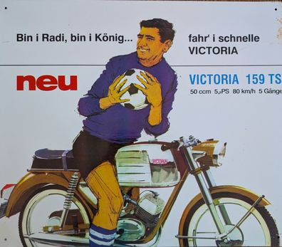 Blechschild Victoria 159 TS, Moped, Werbung, Deko, Bild, Oldtimer