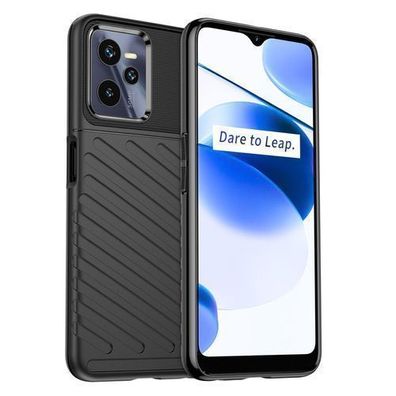 Realme C35 Schutzhuelle, stossfestes Silikongehaeuse, schwarz