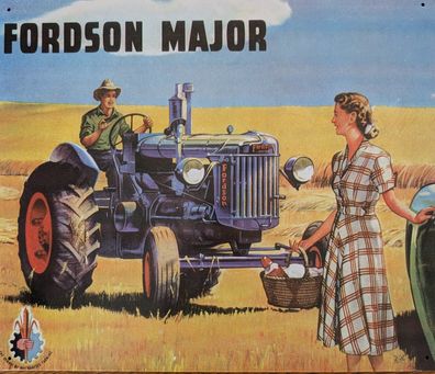 Blechschild Fordson Major, Landtechnik, Werbung, Schlepper, Deko, Trecker, Oldtimer