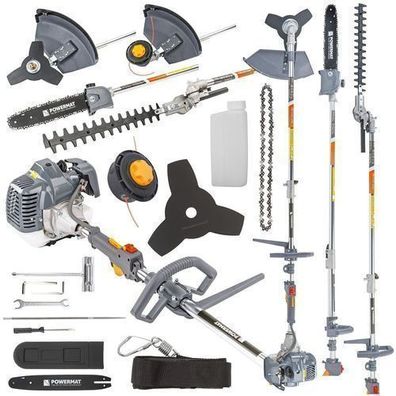 Multi 4IN1 Benzin Motorsense 4PS Rasentrimmer Freischneider Hochentaster Heckenschere