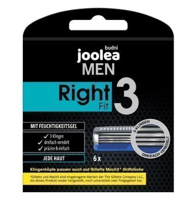 Joolea Herren Rasierklingen, 3-Schnitt-System, 6er-Pack
