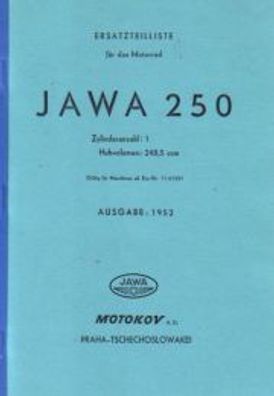 Ersatzteilliste Jawa 500 1 Zylinder , 250 ccm Motorrad Oldtimer
