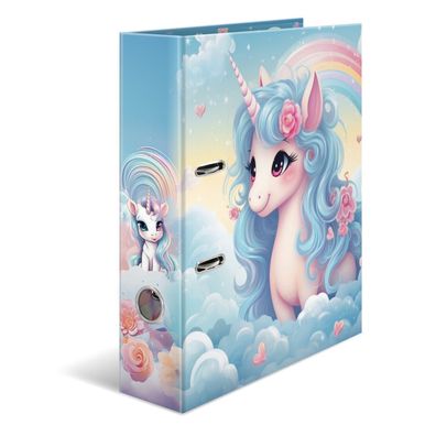 5x HERMA 20136 Motivordner "Happy Unicorns", A4, Rückenbreite: 70 mm