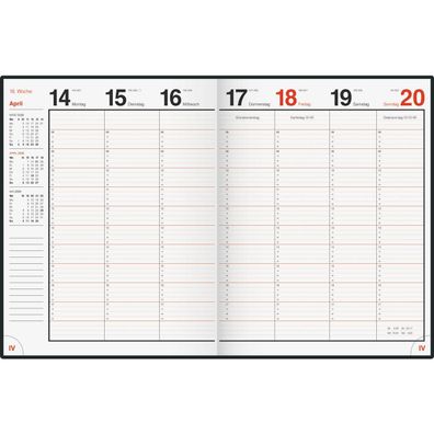Brunnen 7027042906 Buchkalender magnum 1W/2S sw