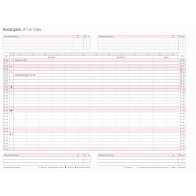Monatsplan 1485x210mm 1M/1S