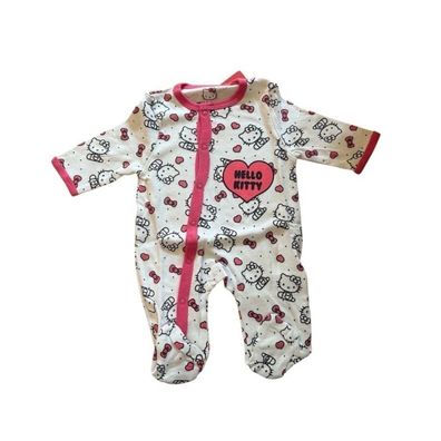 Hello Kitty-Strampler für Mädchen | weiß-pink | Größen 62 bis 92