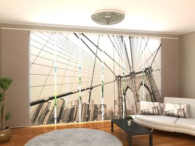 Fotogardine 1-8 tlg. "Auf der Brooklyn Bridge" Schiebegardine Flächenvorhang bedruckt