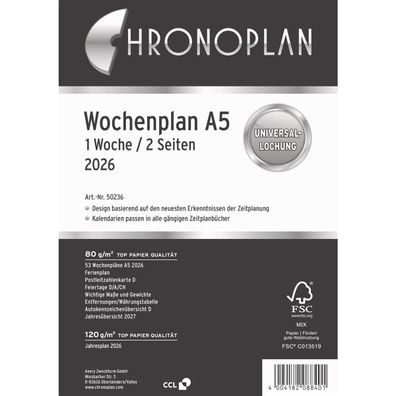 Wochenplan 1485x210mm 1W/2S