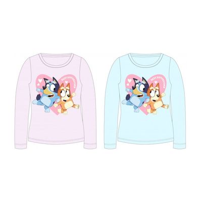 Langarm-Shirt für Mädchen | Bluey | Blau oder Rosa | Gr. 92-116