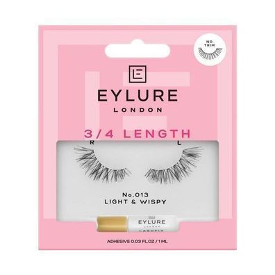 Eylure 3/4 Länge Künstliche Wimpern Nr. 013 mit Kleber - 1 Paar für extra Augenb
