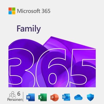 Microsoft Office 365 Family / 6-Benutzer / 5-Geräte / 1-Jahr / Download Version