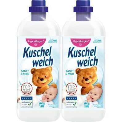 Kuschelweich Sanft & Mild Weichspüler, 2x1L