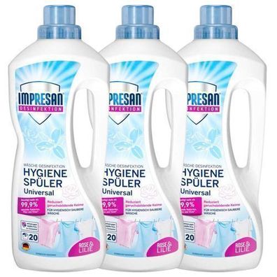 Impresan Universeller Hygienespülmittel mit Rose & Lilie, 3x20 Waschladungen